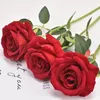 Newartificial rosas flores Única flanela de caule rose realista para dia dos namorados casamento chuveiro nupcial casa jardim decorações rrd12818