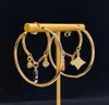 Fashion Gold Moon Hoop Hookie Boucles d'oreilles pour femmes Party Mariage Amoureux cadeau Bijoux Engagement avec boîte nrj
