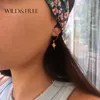 Hoop Huggie Wildfree Aço inoxidável Brincos de círculo geométrico para mulheres Estrela Lua Cruzada Circular círculos finos Earring1