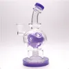 Glass Bong Waterpipe Hookah Recycler Oil Rigs with Unique Colorful Percolator 7in height 14mm Bowl