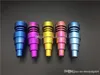 Universal colorido 10mm 14mm 18mm masculino feminino 6in1 Domeless Titanium Nail Titanium GR2 Nails for Glass oil rig bong water pipe tubos de vidro