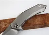 Ny 0095 TC4 Titanlegering Bollbärande flipper Fold Knife D2 Satin Finish Blad EDC Pocket Knives Survival Tactical Gear