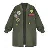 Women's Jackets Army Green Outwear Cartoon Women Jacket Slim Long Sleeve Autumn Coats Arrival