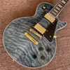 Guitare électrique personnalisée de nouvelle arrivée de couleur grise et touche en palissandre, corps à motif nuage, quincaillerie chromée, guitarra de haute qualité