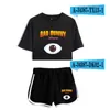 Summer Track Suit Women 2 Piece Set Bad Bunny Crop Top Shorts Two Piece Outfits Casual Ladies Tracksuit Sportwear Twopiece