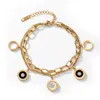 2022 Charm Bracelets For Women New Designer Luxury Famous Brand Jewelry Gold Stainless Steel Jewellery Roman Numeral Bracelet Bague Female Charm Femme Bangles