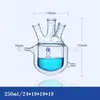 Lab Supplies Round Bottom Four Mouth Glass Jacketed Reaction Bottle Laboratory Double-layer Flask