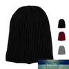 الرجال متماسكة قبعة قبعة فضفاضة طويلة تريل الشتاء الدافئة الجمجمة قبعات القبعات أسود / أحمر / رمادي