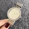 Merk quartz horloges voor dames Girl Flower kristal stijl metalen stalen band horloges M58