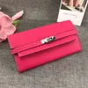 Espom Long Wallet Holders de carte en cuir entièrement sacs porte-greffe Cowskin véritablement en cuir pour Lady Woman 238b