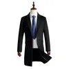 SHAN BAO marchio di abbigliamento da uomo slim lungo cappotto di lana autunno e inverno doppiopetto business casual cappotto nero grigio rosso 201223