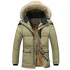 Winter Fur Collar Coat Hooded Jacket Män Vinter Vindskydd Tjockad Fleece Parka Mens Jackor och Coats plus 5XL Outwear Whending1