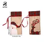 Kerstwijnflesjes Covers Fabric String Decor Bag Santa Clauselk Stijl Wijnfleshoes voor Decorate Wine Flessen6627867