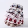 Neue Mode Plaid Faux Pelz Frauen Winter Eimer Hüte Weiche Warme Starke Fischer Hüte Dame Mädchen Panama Outdoor Reise Angeln kappe