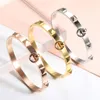 Bangle Fashion Luxury Women Rivet Bracelet Pyramid And Dangle Circle Charms Design For Wedding Party Jewelry Gift11236644