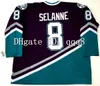 Mighty Ducks Movie Jerseys 66 Gordon Bombay 96 Charlie Conway 99 Adam Banks 44 Fulton Reed 21 Dean Portman 8 Teemu Selanne 9 Paul Kariya Greg Goldberg Hockey Groen Wit