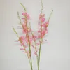 Decorative Flowers & Wreaths 3 Stems Simulation Silk Dance Orchid Bouquet Artificial For Crafting Wedding Living Room Garden Party Decoratio