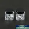 100ピース/ロットミニ4Gグラムポータブル空のクリアクリーム瓶鍋黒いふたの化粧品容器の透明な正方形の基部PSボトル