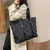 Designer Brand Women's Tote Bag Rhombus Check Shoulder Bags Large Capacity Female Handbag High Quality Nylon Shopping Bag 220311