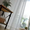 Sunny Solid Stripe Voile Fenêtre Sheer Rideau pour Salon Chambre Gigizaza Tulle Drapé Stripe Processus Couleur Blanche LJ201224