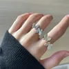 Graziose aperture a farfalla di lusso Anelli regolabili Anello in argento sterling 925 Anelli con zirconi cubici 5A Regalo per le donne Matrimonio Oro 18 carati Con scatola Non tramonterà mai