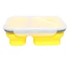 900ml Silicone Pliable Portable Boîte À Lunch Conteneur De Stockage Des Aliments 2 Cellules Bol Bento Boîtes Pliante Boîte À Lunch Écologique 201016