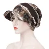 Cloth Hats Big Brim Cap Dual Purpose Man Woman Muslim Turbans Flower Tree Leaf Pattern Fashion Adult Outdoor 10 5er L2