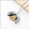 U Bent Mijn Zonneschijn Zonnebloem Ketting Lange Goud Zilver Kleur Ketting Roestvrij Staal Open Zonnebloem Ketting Accessoires Voor Vrouwen256O