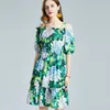 Robe à fleurs sans bretelles été femmes robe à volants à épaules dénudées haut de gamme mode Sexy dame robes robes de vacances de fête