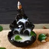 Cones de incenso de fluxo reverso de bala de fumaça criativa ou ornamento de cerâmica tiantan queimador de incenso de sândalo preto esmalte cerâmico 5801721