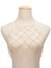 Chains Fashion Gold Color Net Grid Tassel Harness Nacklace Body Jewelry Sexy Bikini Belly Waist Metal Alloy Bra Jewelry1