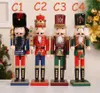 30 cm houten kerstmuskraker soldaten marionet zakka creatieve desktop decoratie grote maat kerst ornamenten tekening walnoten soldaat