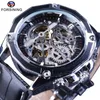 Fassing Getriebe Transparente Bewegung Steampunk Armbanduhr Original Gürtel Self Wind Automatische Männer Skeleton Uhren Top1