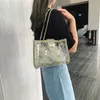 Kosmetisk väska Designer Axelväskor Kvinnor Transparent Diamond Lattice Composite Messenger Bag Lady Luxury Combine Crossbody Handbag Lock HBP