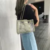 Kozmetik Çantası Tasarımcısı Omuz Çantaları Kadın Şeffaf Elmas Kafes Kompozit Messenger Çanta Lady Lüks Kombinasyon Crossbody Çanta Kilit HBP