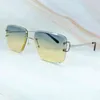 Luxury Designer Fashion Sunglasses 20% Off Men Fashion Metal Diamond Cut Glasses Outdoor Protect Vintage Classic Shades Eyewear