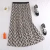 Surmiitro Maxi Plissee Rock Frauen Für 2020 Frühling Sommer Koreanische Damen Koreanische Blau Gelb Drucken Hohe Taille Langen Rock Weibliche LJ201029