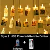 Strängar 3m / 6m / 10m PO Clip USB LED-sträng Fairy Lights Batteridriven Garland Utomhus för julrum Party Bröllopsinredningslampa