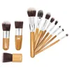 11 pcs / set Outils de maquillage Pincel Maquiagem Manche en bois Maquillage Cosmétique Fard à Paupières Fondation Correcteur Brush Set Kit 60 ensembles DHL