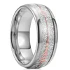 Trouwringen Trendy 8mm Goud Kleur Pijl Tungsten Ring voor Mannen Vrouwen Vintage Meteorite Pattern Engagement Steel Band