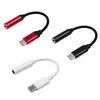 USB-C Typ C Metal Adapter Port till 3,5 mm AUX Digital Audio Jack hörlurar Headphone Braid Cable