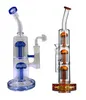 hookahs double chamber with arm tree perc diffuser glass bongs