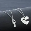 Fashion Best Friend Couple Pendant Necklace Rainbow Broken Heart Bff Good Friend Gift Friendship Jewelry w-00621