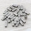 100 pièces de perles d'espacement de tubes rectangulaires tourbillonnants en alliage d'argent Antique 4 5mmx10 5mmx4 5mm pour la fabrication de bijoux Bracelet collier bricolage Accesso301A