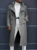 화이트 망 긴 재킷 가을 양모 코트 긴 소매 단추 패션 옷깃 레트로 남자 clthing 혼합 원인 겨울 겉옷 20201