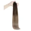 Nastro per capelli umani Remy al 100% nelle estensioni Balayage Nastro invisibile colore Ombre sull'estensione 100 g/40 pezzi