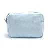 المستطيل الكلاسيكي Seersucker Cosmetic Facs Navy Mint Colors Makeup Case Serges Serges Accessories Hight Domil106-059