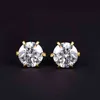 18K Gold 0.5-1 Carat D Color Gemstone Stud Earrings for Women Solid 925 Sterling Silver Solitaire Fine Jewelry 220119