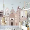 사용자 정의 사진 벽 종이 3D 손으로 그린 ​​만화 하우스 동물 소년 소녀 침실 어린이 방 장식 벽화 벽지