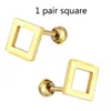 Fashion Punk Hoop Earrings Men Gold /Black Stainless Steel Geometric Triangle Square Earrings for Women Ear Pierced Jewelry